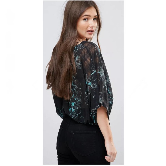 Free People One Dance Floral Top Black Size XS - Picture 5 of 12